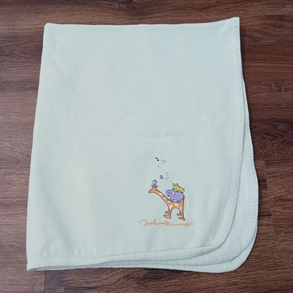 Vintage John Lennon Light Green Receiving Baby Blanket‎ 35 x 28
